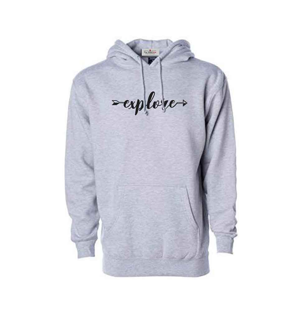 Explore Printed Hoodie Grey