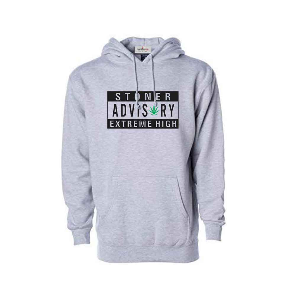 Stoner-Advisary Printed Hoodie Grey