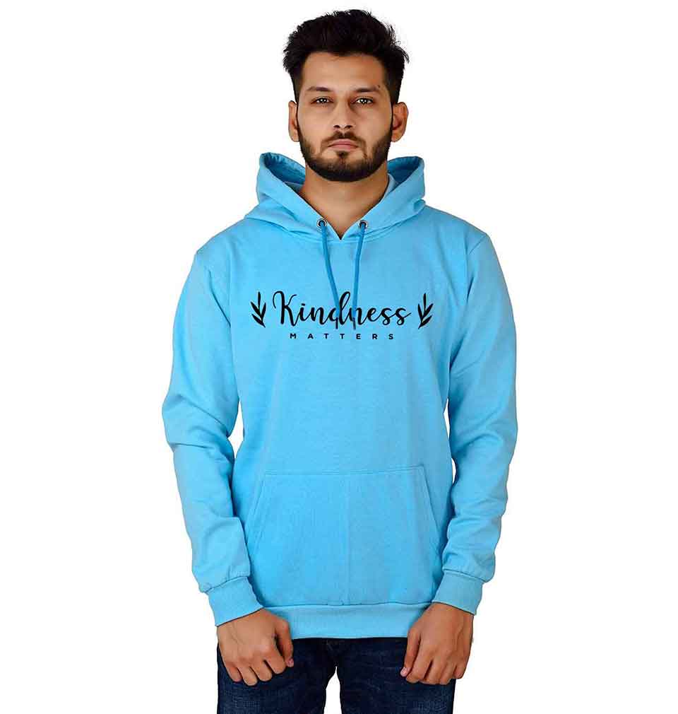 Kindness Printed Hoodie Sky Blue