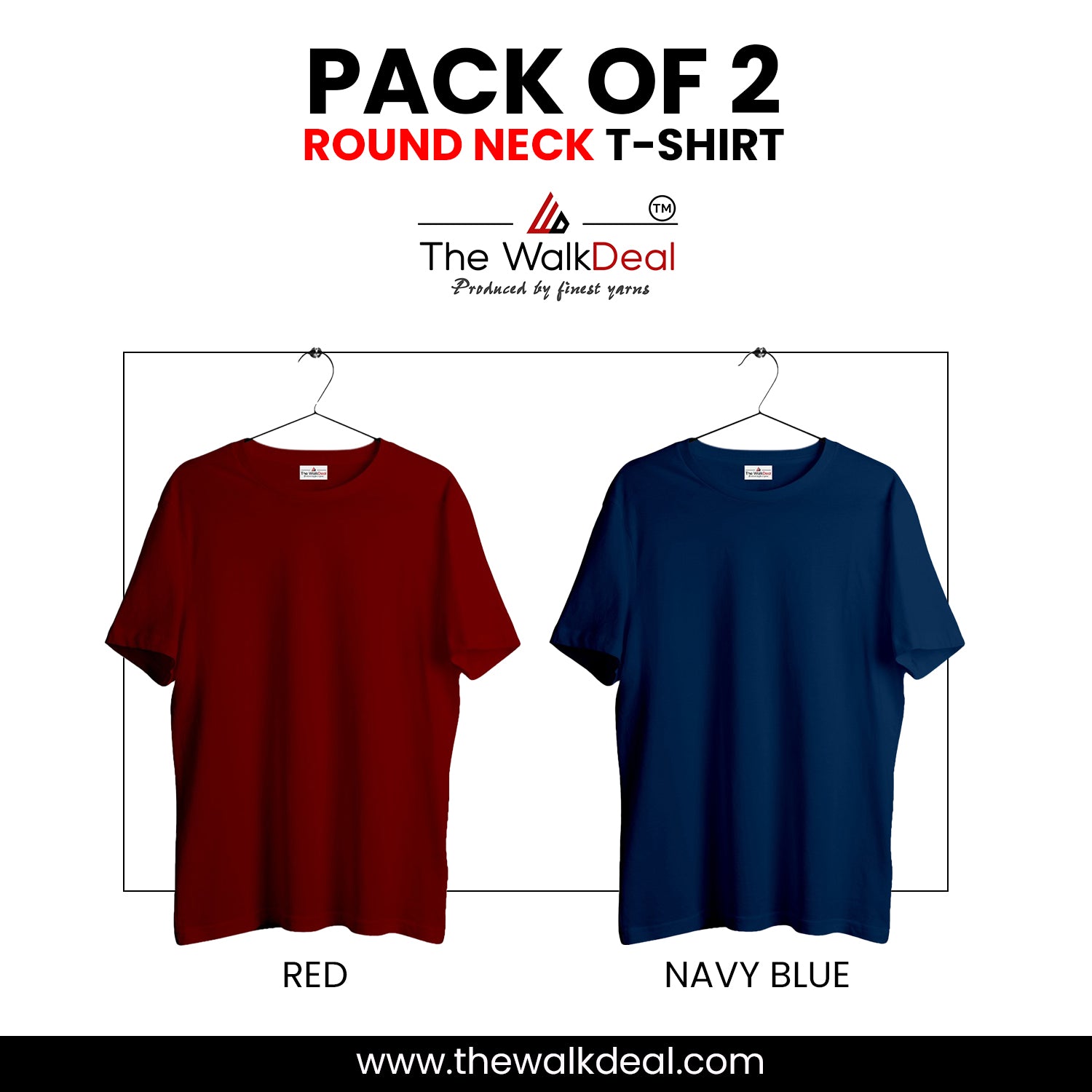 ( Pack of 2 ) Combo Plain Round Neck T-Shirt For Men