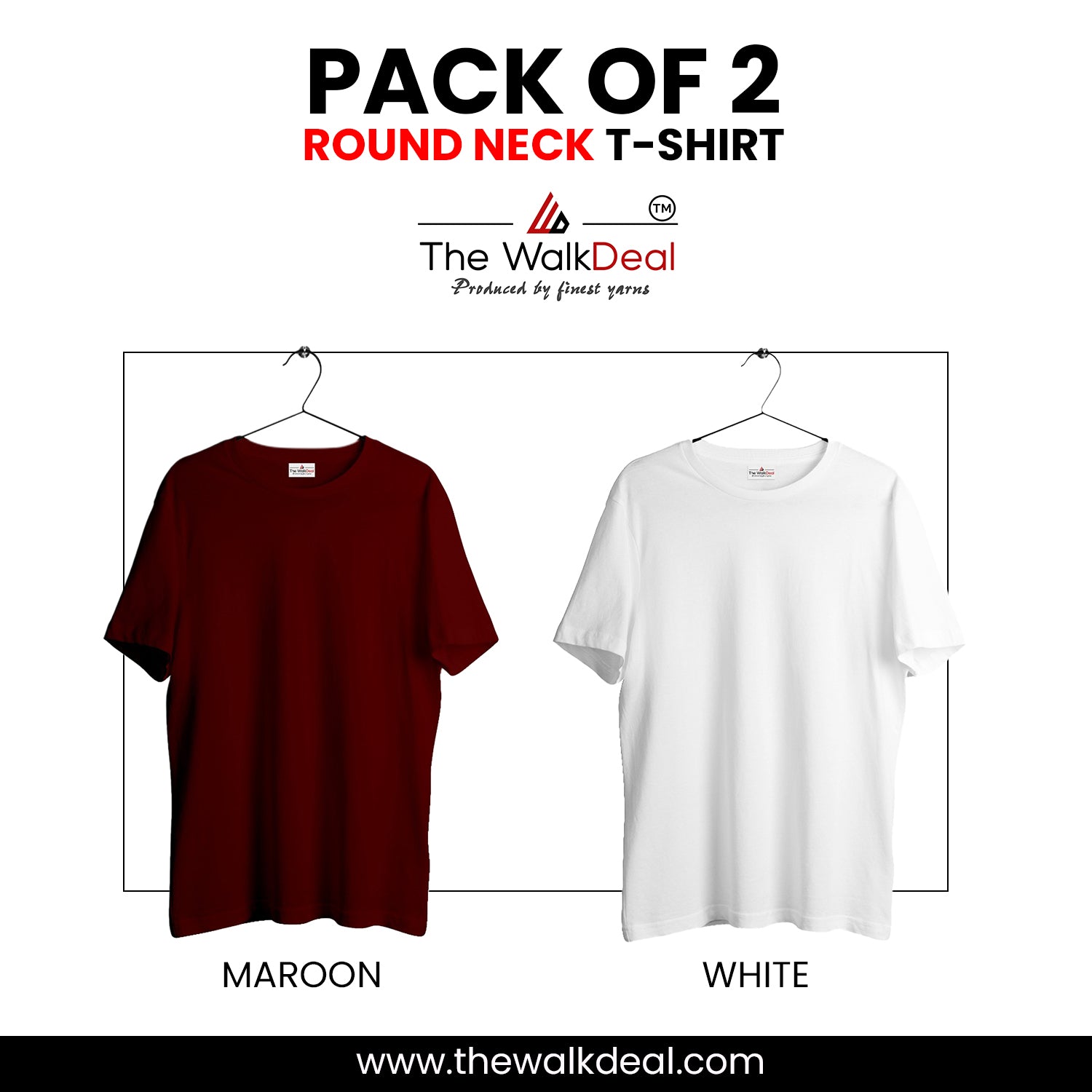 ( Pack of 2 ) Combo Plain Round Neck T-Shirt For Men