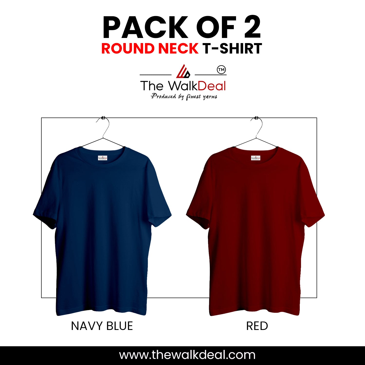 ( Pack of 2 ) Combo Plain Round Neck T-Shirt For Men