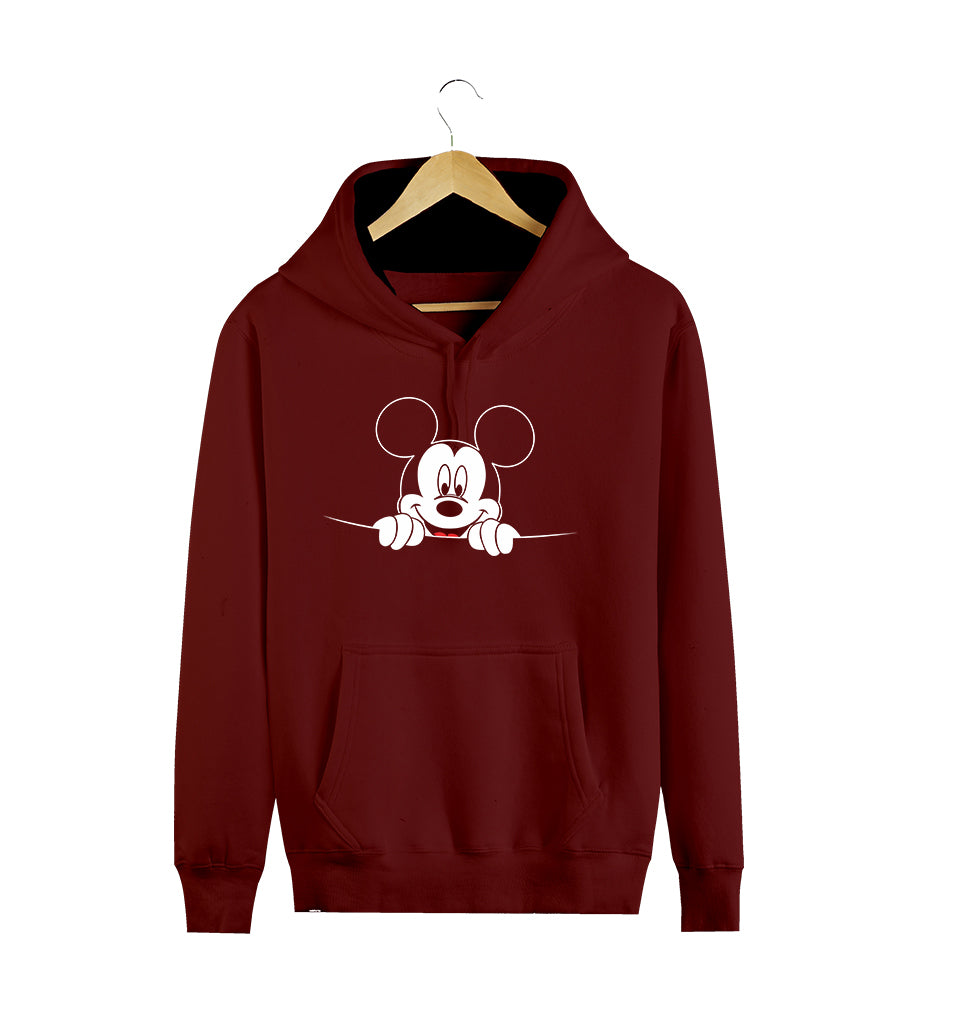 Micky Printed Hoodie Maroon