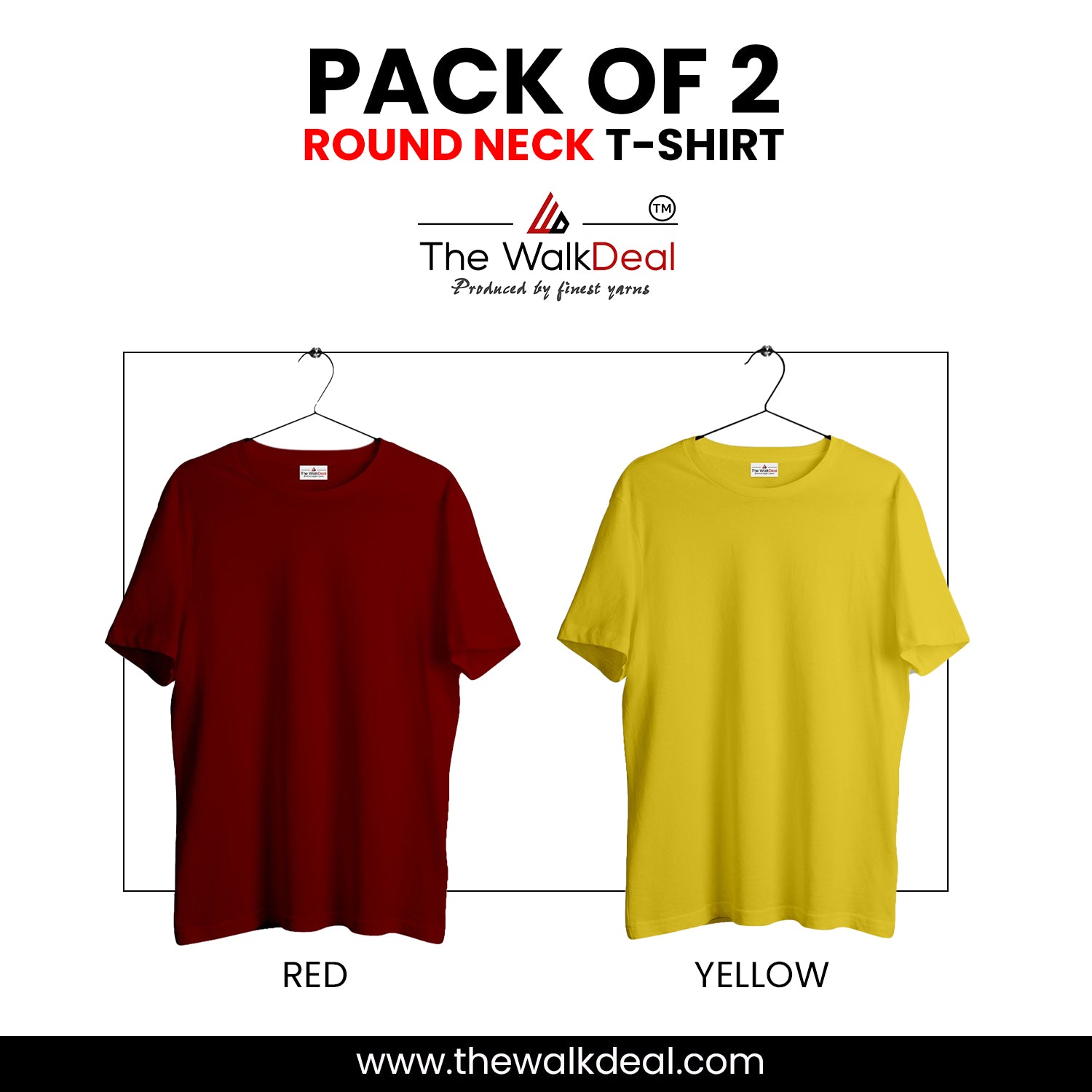 ( Pack of 2 ) Combo Plain Round Neck T-Shirt For Men