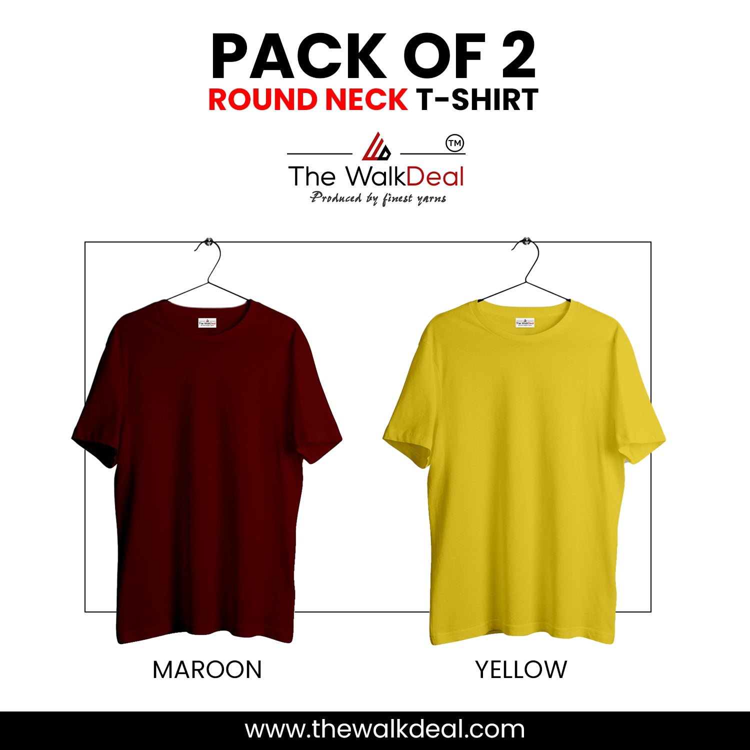 ( Pack of 2 ) Combo Plain Round Neck T-Shirt For Men