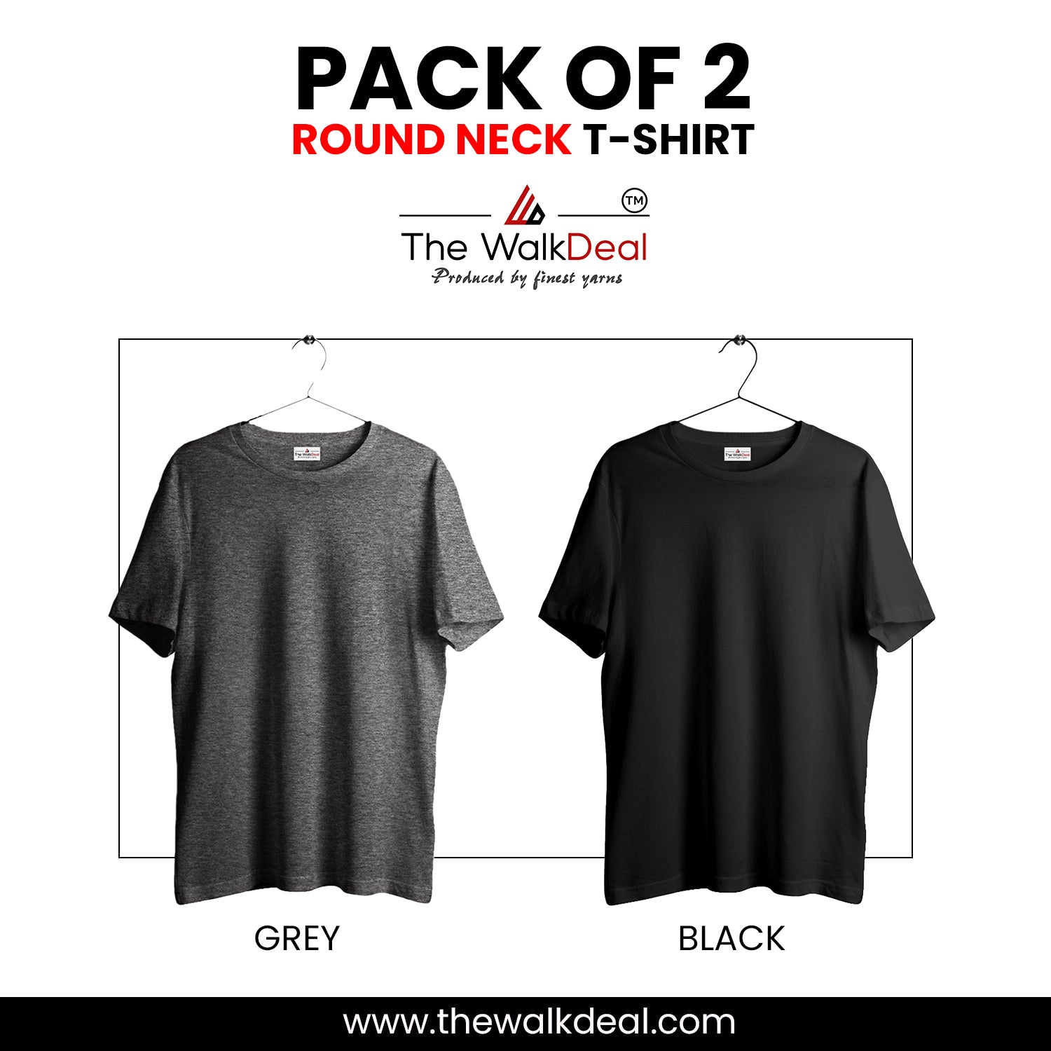 ( Pack of 2 ) Combo Plain Round Neck T-Shirt For Men