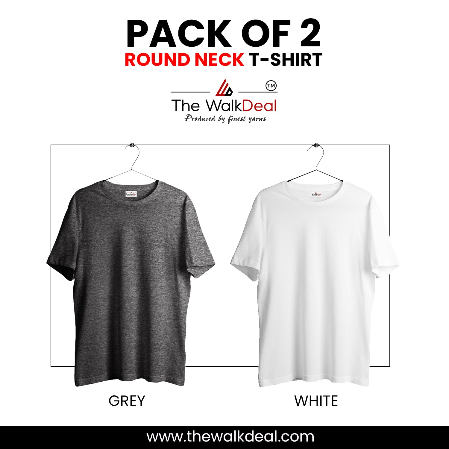 ( Pack of 2 ) Combo Plain Round Neck T-Shirt For Men