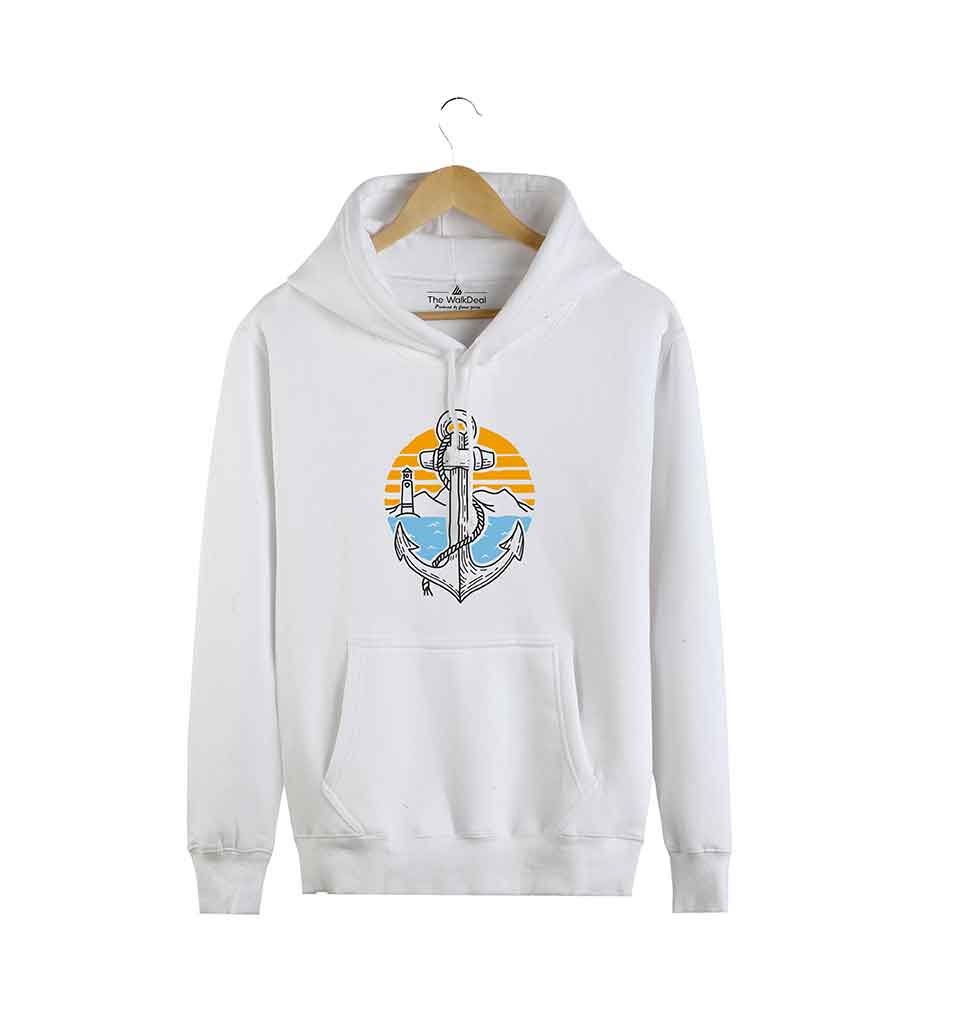 Anchor Printed Hoodie White