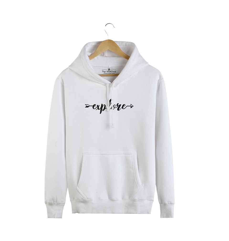 Explore Printed Hoodie White