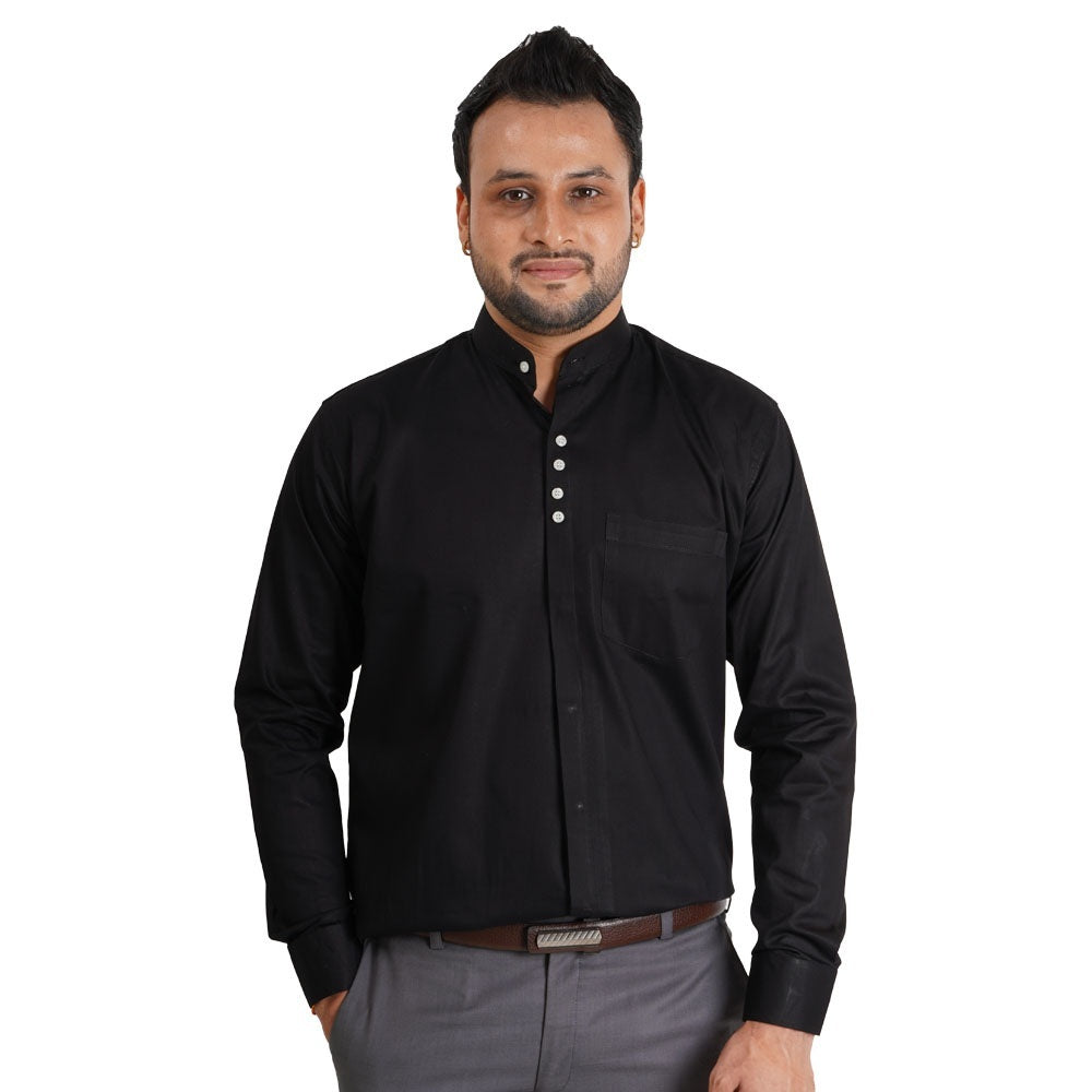 Premium Solid Casual Cotton Shirt Black