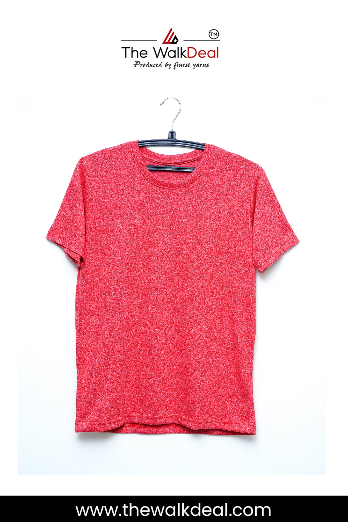 Red Charcol Round Neck T-Shirt For Men