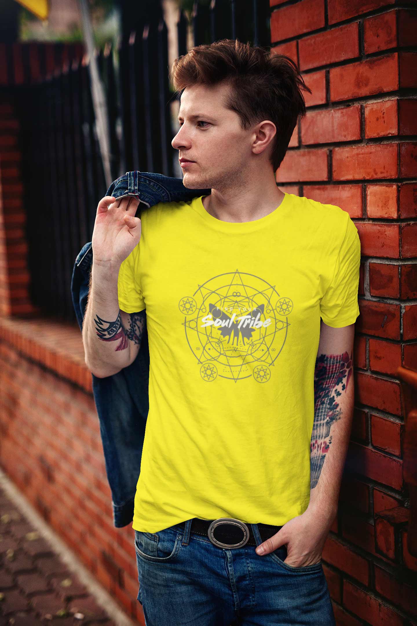 Soul Tribe T-Shirts For Men || Yellow || Stylish Tshirts || 100% Cotton || Best T-Shirt For Men's