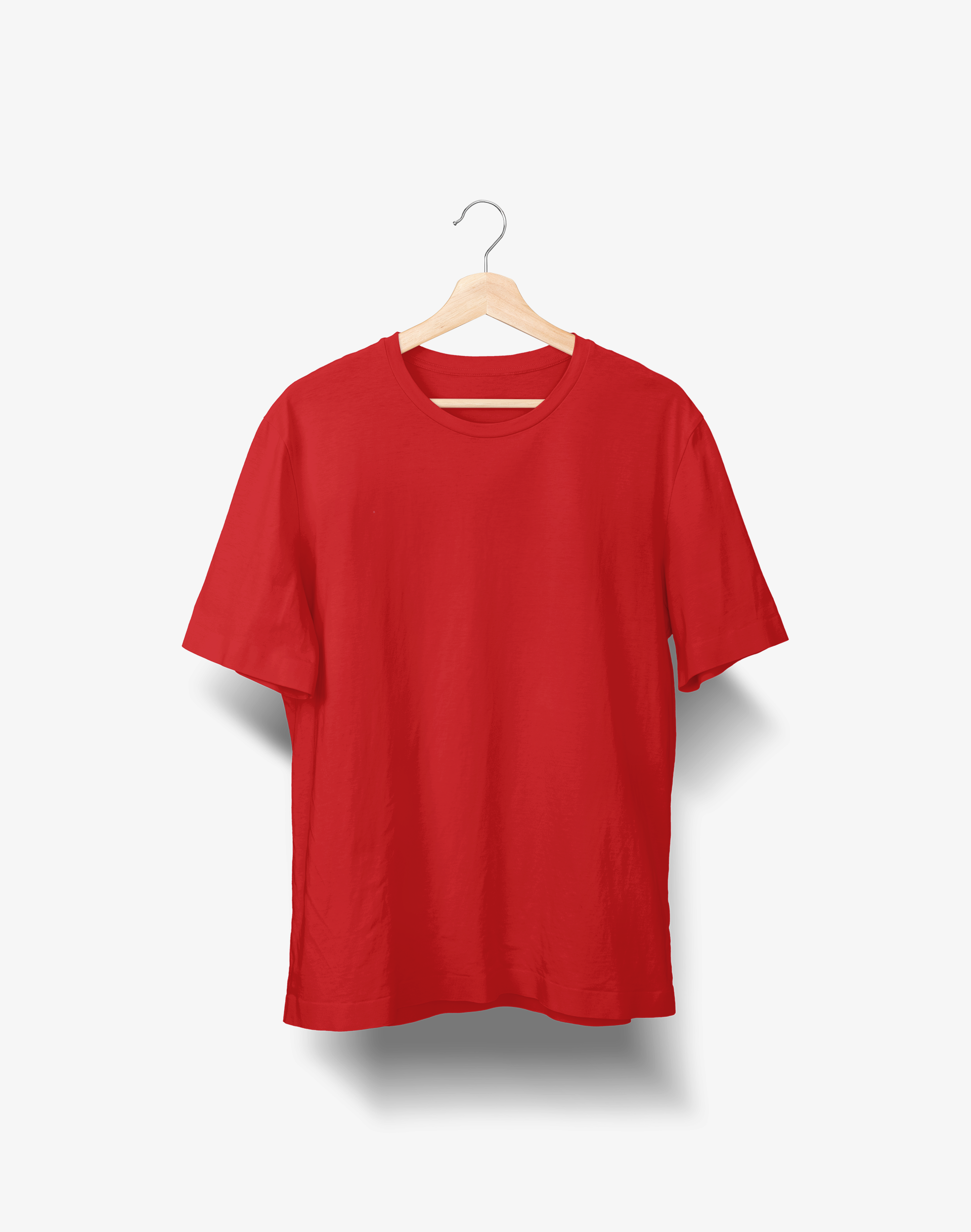 Carmine Red Round Neck T-Shirt