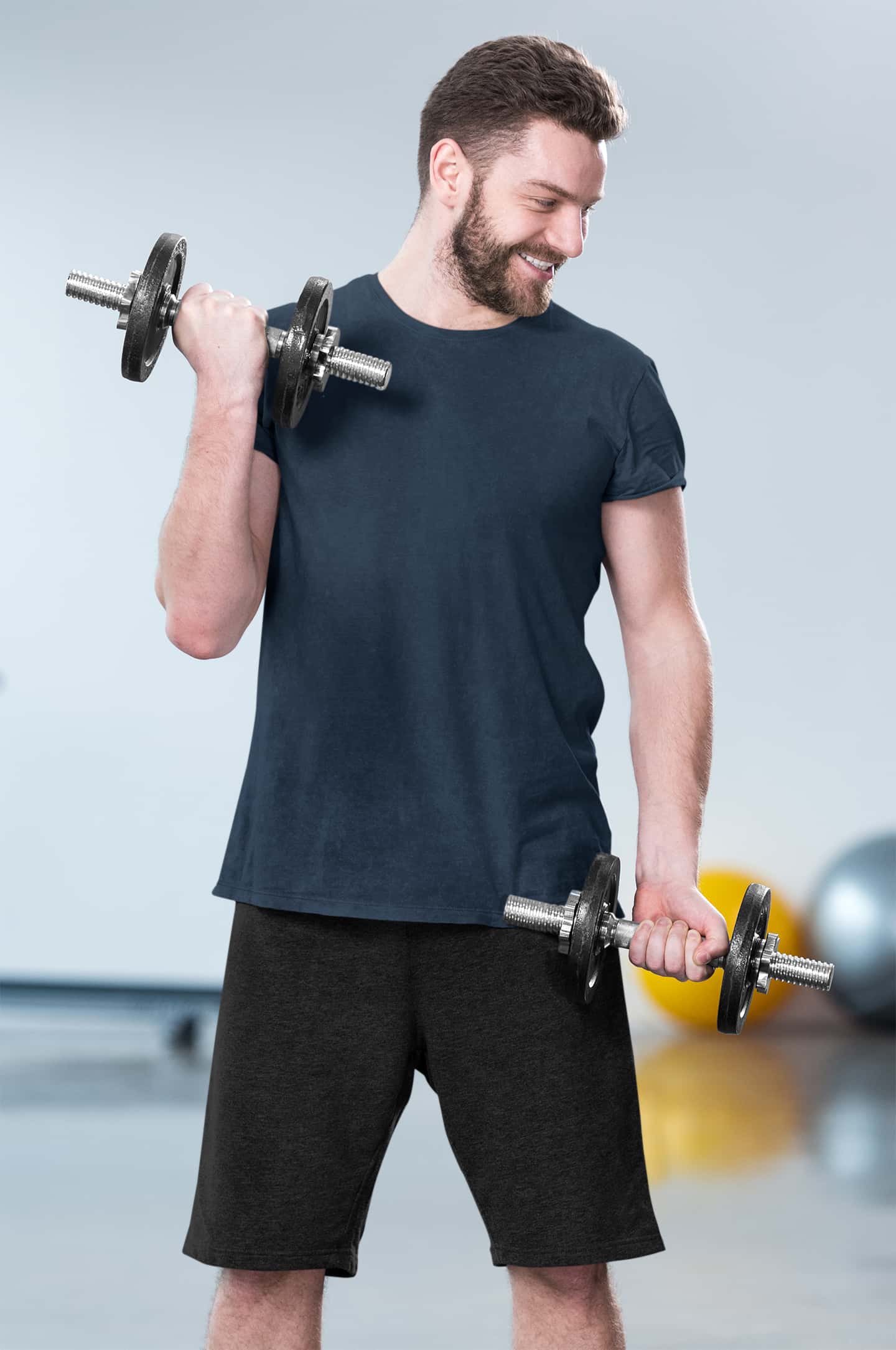 Navy Blue Round Neck T-Shirt For Men