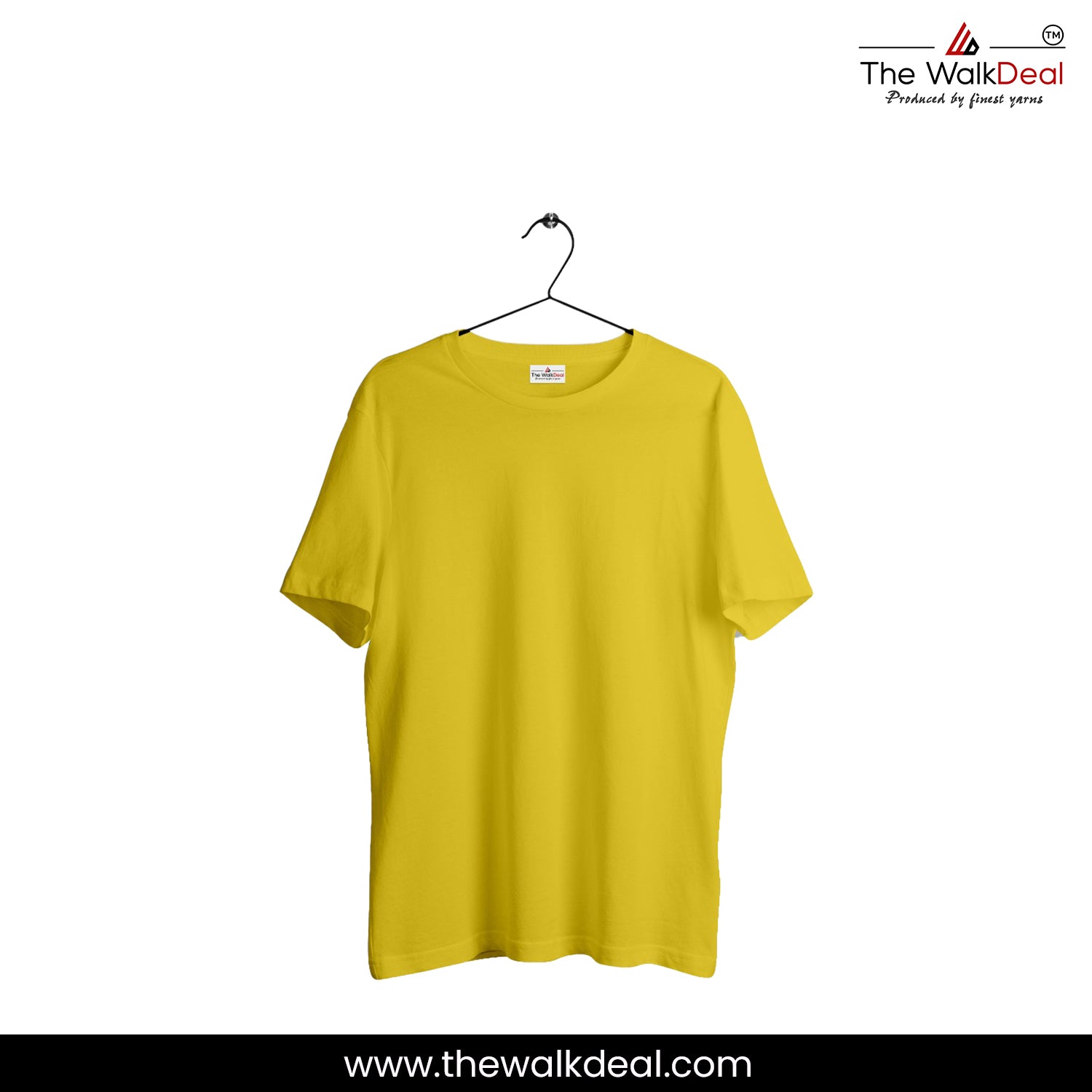 Yellow Round Neck T-Shirt For Men